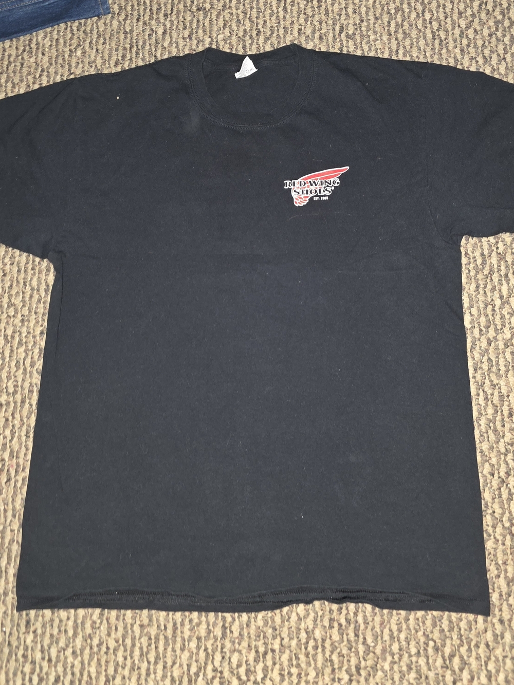 TC Black Short-Sleeve Tee with Red Chest Logo